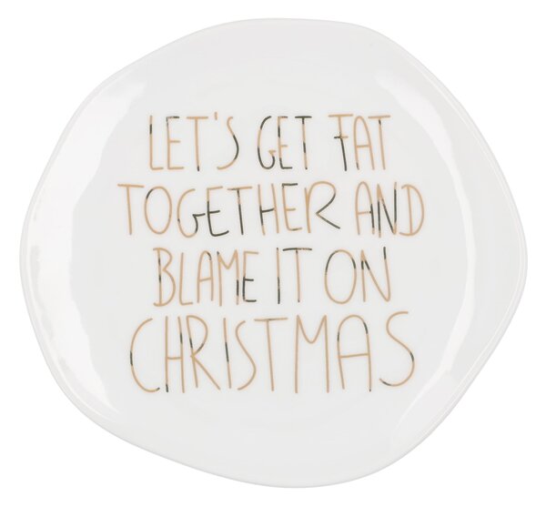 Porcelánový tanierik Let's Get Fat Together
