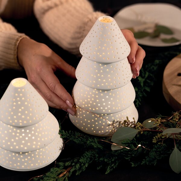 Porcelánový svietnik Fir Tree 15,5 cm