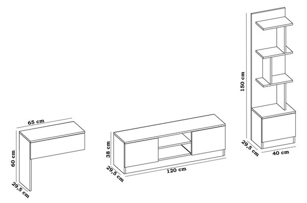 Kalune Design Obývacia stena TEAM 120 cm biela