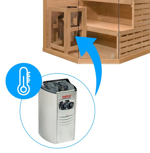 BPS-koupelny Fínska sauna LARK2 WD 120x120, 2 osoby