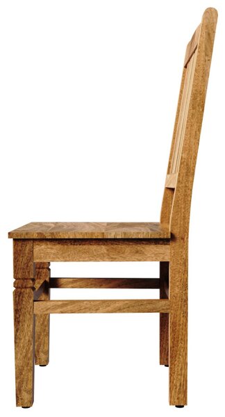 Stolička Guru s rebrovaním indický masív mango