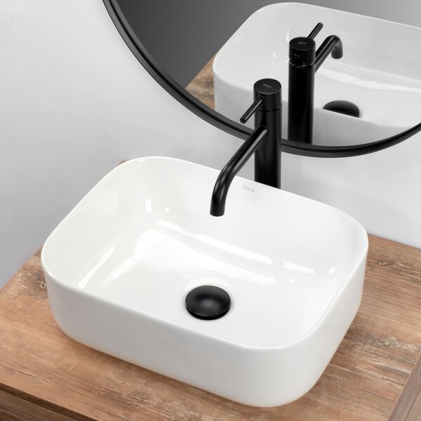 Rea Demi Mini, umývadlo na dosku 400x305x140 mm, biela, REA-U5064
