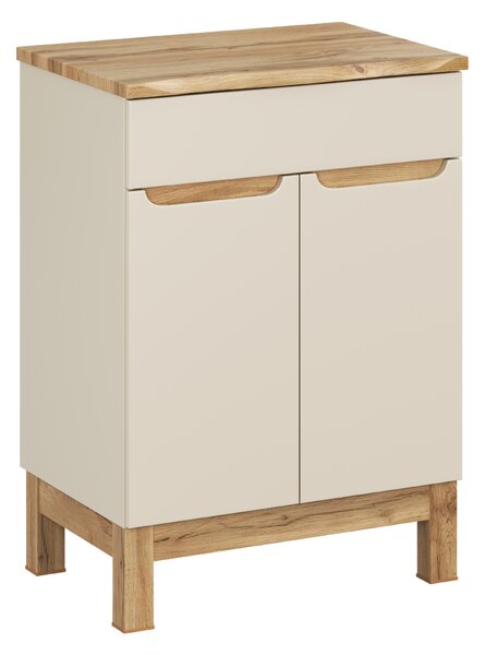 Comad Kúpeľňová skrinka pod doskové umývadlo Bali Cashmere 60 kašmír mat/dub wotan