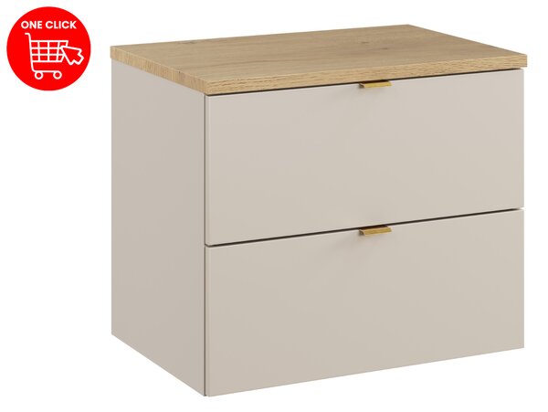 Comad Kúpeľňová skrinka pod doskové umývadlo Dalia Cashmere 60 kašmír mat/dub cremona