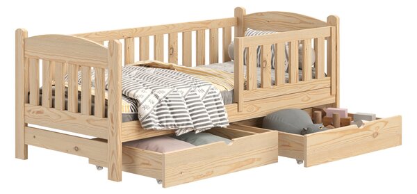 Detská posteľ Alvins 70x140 so zásuvkami - borovica