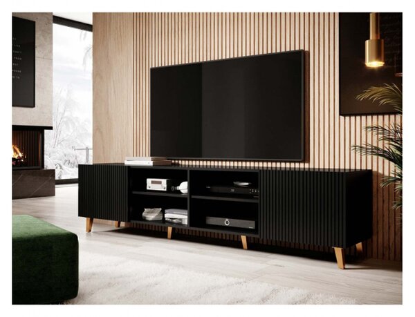 TV stolík 200 cm CRATO - čierny