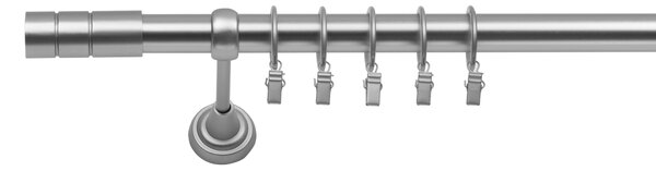 Garniža Cylinder 25 mm matný chróm jednoduchá Dĺžka (cm): 240, Typ krúžkov: Tiché krúžky s žabkou
