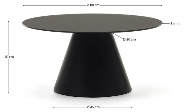 MUZZA Konferenčný stolík reliw Ø 80 cm čierny