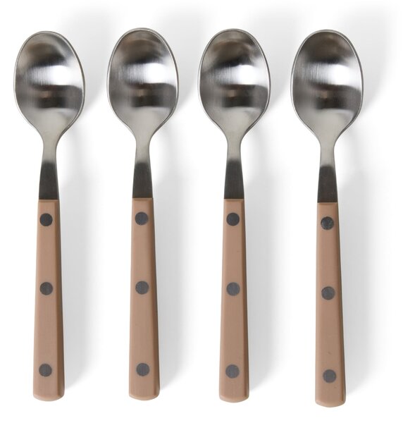 Nerezová čajová lžička Taupe 70's – set 4 ks