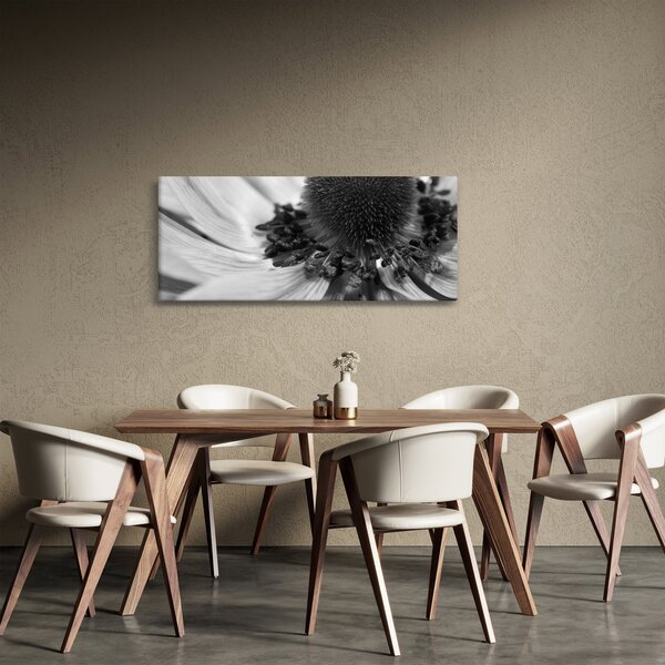 Obraz - Kvetina v čiernobielej (120x50 cm)
