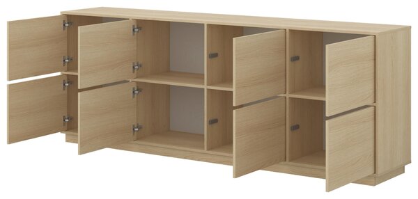 ŠIROKÁ KOMODA, farba duba, 220,5/82,5/41,5 cm MID.YOU - Online Only drobný nábytok, Online Only