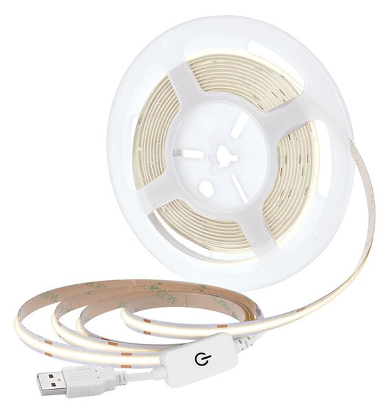 SOLIGHT LED COB pásik 3m 7W/m 500lm/m 4000K neutrálna biela USB napájanie vypínač 8mm