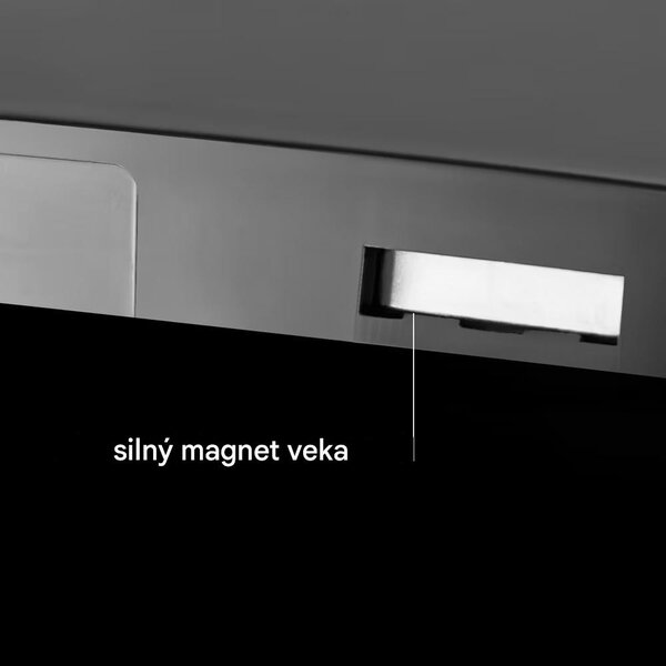 Bezdotykový odpadkový kôš s USB 30 L - strieborný