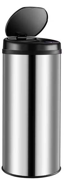 Bezdotykový odpadkový kôš s USB 30 L - strieborný