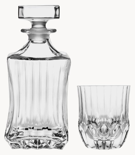 Krištáľová karafa a poháre na whisky Adagio, 7 ks