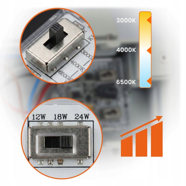 Smart LED LED vonkajšia nástenná lampa 3CCT 12-24W 2400Lm IP54 antracit