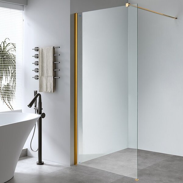 BPS-koupelny Sprchová zástena Walk-in SH07G GL 130 zlatá - bez vaničky