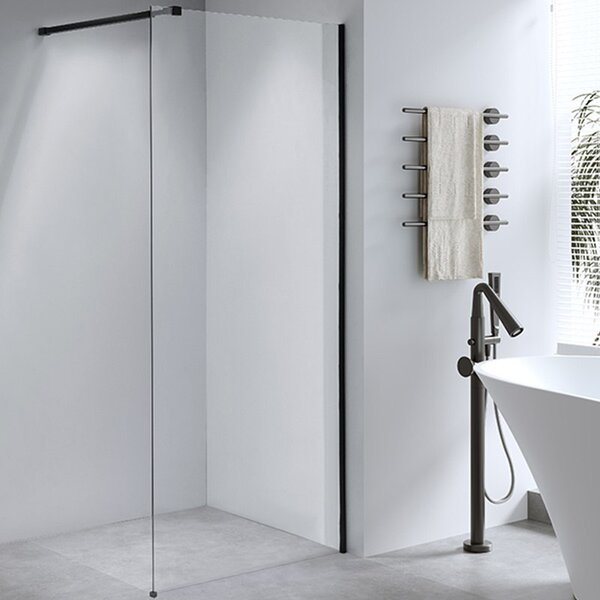 BPS-koupelny Sprchová zastena Walk-in SH07C BL 90 čierna - bez vaničky