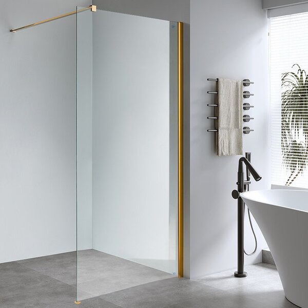 BPS-koupelny Sprchová zástena Walk-in SH07G GL 130 zlatá - bez vaničky