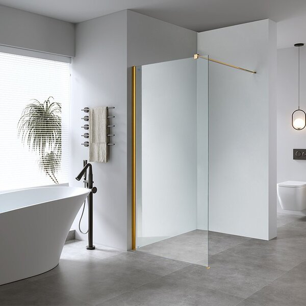 BPS-koupelny Sprchová zástena Walk-in SH07G GL 130 zlatá - bez vaničky