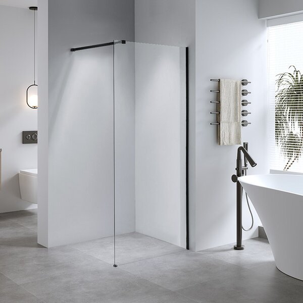 BPS-koupelny Sprchová zastena Walk-in SH07C BL 90 čierna - bez vaničky