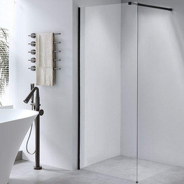 BPS-koupelny Sprchová zastena Walk-in SH07C BL 90 čierna - bez vaničky
