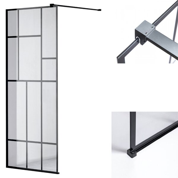 BPS-koupelny Sprchová zastena Walk-in SH05C BL 90 čierna/transparent - bez vaničky