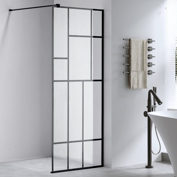 BPS-koupelny Sprchová zastena Walk-in SH05C BL 90 čierna/transparent - bez vaničky
