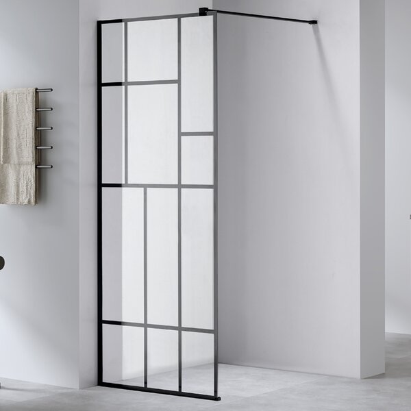 BPS-koupelny Sprchová zastena Walk-in SH05C BL 90 čierna/transparent - bez vaničky