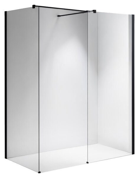 BPS-koupelny 2-dielna sprchová zastena Walk-in SH07 DUO BL 80x70, čierna mat/transparent - bez vaničky