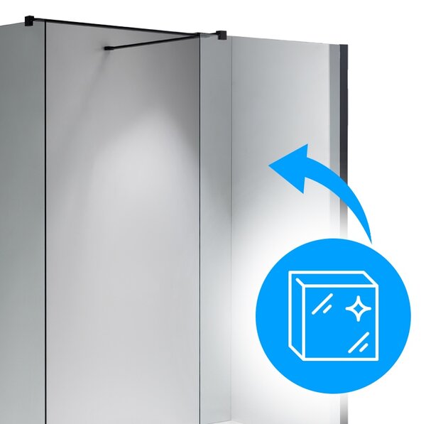 BPS-koupelny 2-dielna sprchová zastena Walk-in SH07 DUO BL 80x70, čierna mat/transparent - bez vaničky