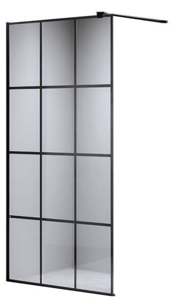BPS-koupelny Sprchová zastena Walk-in SH04C BL 90 čierna/transparent - bez vaničky