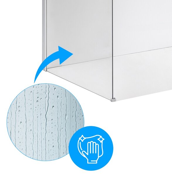 BPS-koupelny 2-dielna sprchová zastena Walk-in SH07 DUO CR 80x70, chróm/transparent - bez vaničky
