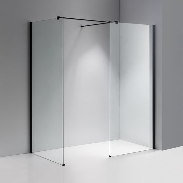 BPS-koupelny 2-dielna sprchová zastena Walk-in SH07 DUO BL 80x70, čierna mat/transparent - bez vaničky