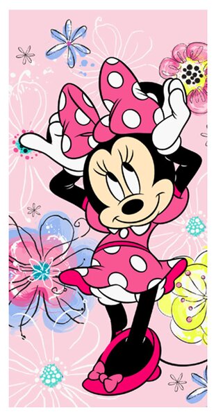 Jerry Fabrics Detská osuška MINNIE - PINK BOW 70x140 cm
