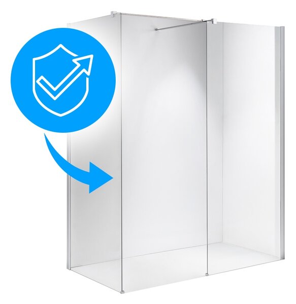 BPS-koupelny 2-dielna sprchová zastena Walk-in SH07 DUO CR 80x70, chróm/transparent - bez vaničky