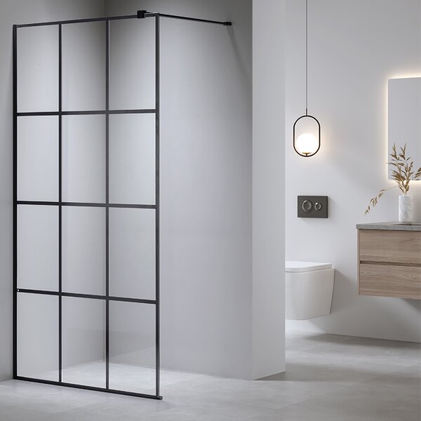 BPS-koupelny Sprchová zastena Walk-in SH04C BL 90 čierna/transparent - bez vaničky