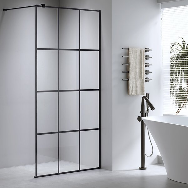 BPS-koupelny Sprchová zastena Walk-in SH04C BL 90 čierna/transparent - bez vaničky