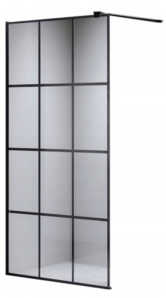BPS-koupelny Sprchová zastena Walk-in SH04C BL 90 čierna/transparent - bez vaničky