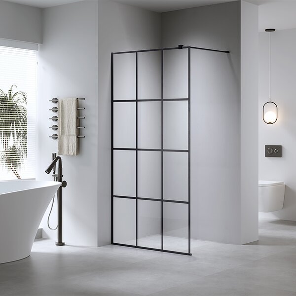 BPS-koupelny Sprchová zastena Walk-in SH04C BL 90 čierna/transparent - bez vaničky