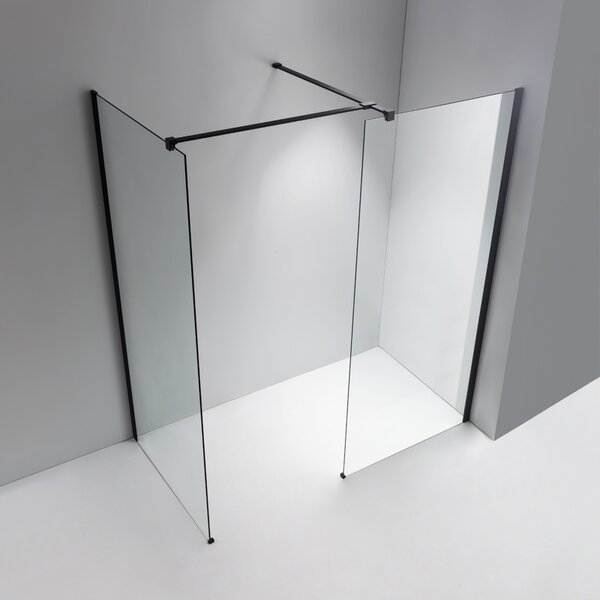 BPS-koupelny 2-dielna sprchová zastena Walk-in SH07 DUO BL 80x70, čierna mat/transparent - bez vaničky