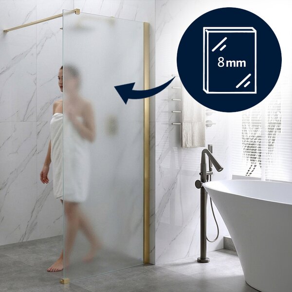 BPS-koupelny Sprchová zástena Walk-in SH07B GL BR 80 zlatá kartáčovaná - bez vaničky