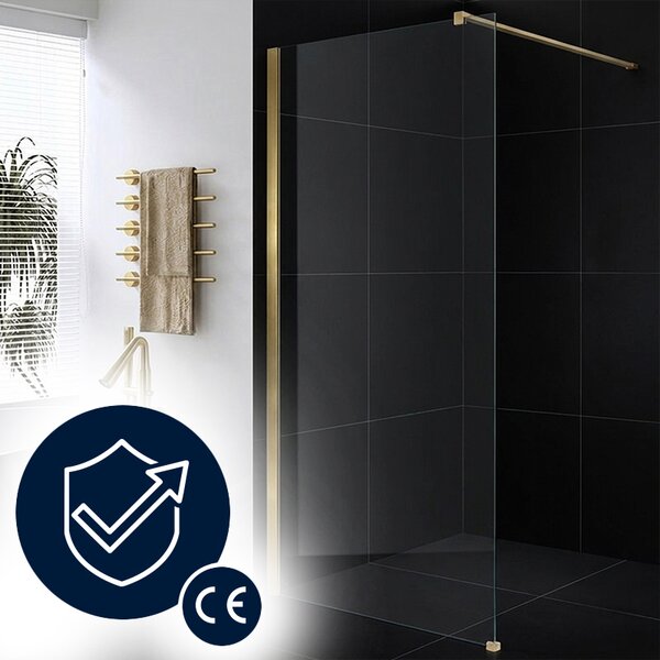 BPS-koupelny Sprchová zástena Walk-in SH07B GL BR 80 zlatá kartáčovaná - bez vaničky