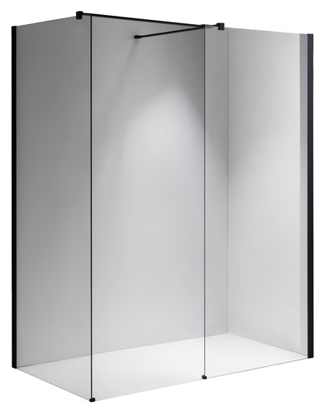 BPS-koupelny 2-dielna sprchová zastena Walk-in SH07 DUO BL 80x70, čierna mat/transparent - bez vaničky
