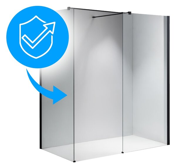 BPS-koupelny 2-dielna sprchová zastena Walk-in SH07 DUO BL 80x70, čierna mat/transparent - bez vaničky