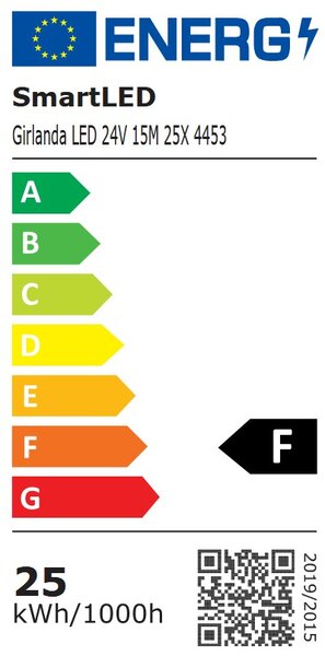 Smart LED Záhradná svetelná stmievateľná girlanda 15m 25xLED žiarovka E12 24V, diaľkové ovládanie