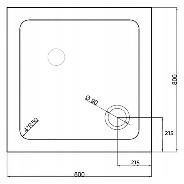 BPS-koupelny Štvorcová akrylátová sprchová vanička SILK WH 80x80 biela
