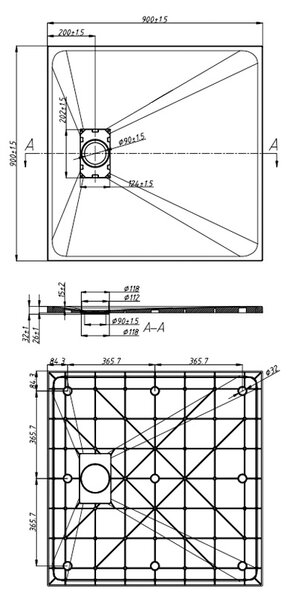 BPS-koupelny Štvorcový sprchovací kút BL30B 90x90 čierna/transparent + vanička JUKO čierna