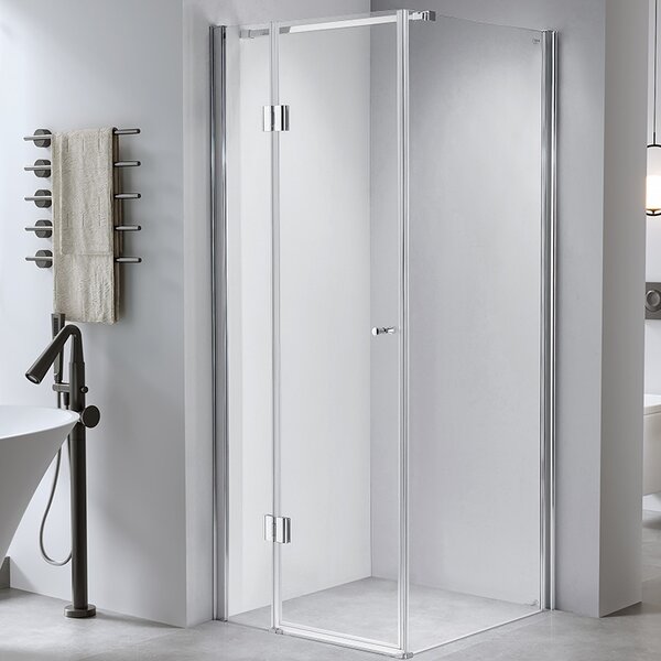 BPS-koupelny Štvorcový sprchový kút KZ1390A 80x80 chróm/transparent + vanička ST02A WH biela