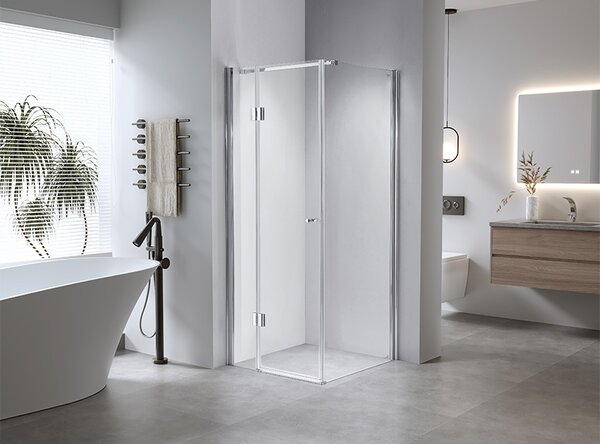 BPS-koupelny Štvorcový sprchový kút KZ1390A 80x80 chróm/transparent + vanička ST02A WH biela